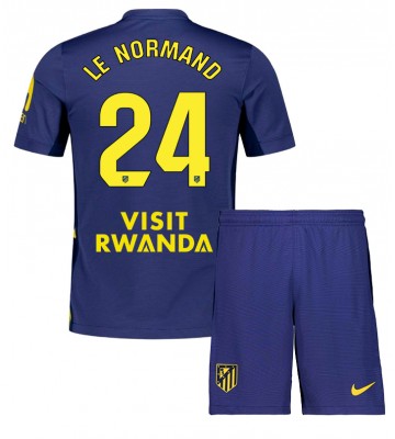 Atletico Madrid Robin Le Normand #24 Udebanetrøje Børn 2025-26 Kortærmet (+ Korte bukser)